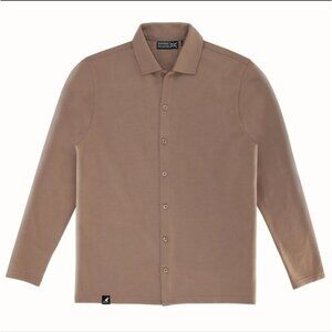 KANGOL | Men's Chocolate Malt Fabricville Interlock LS Dress Shirt